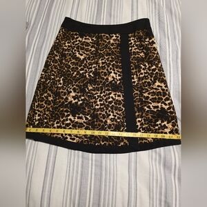 Virtue Leopard Print Midi Skirt
